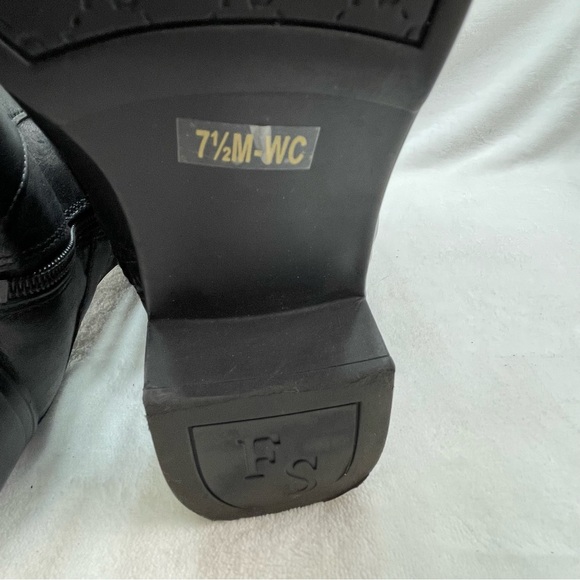 Franco Sarto Cleveland Tall Boots Riding Equestrian Brown Leather Side Zip 7.5M - Picture 8 of 11